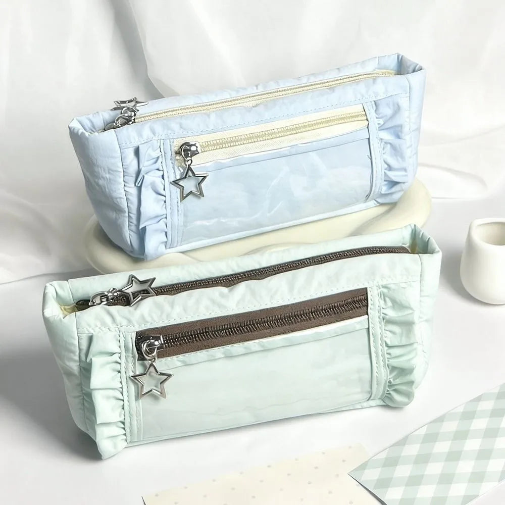Trendy Large Capacity Pencil Case Cute Sweet Makeup Bag Simple DIY Ita Bag Zipper Stationery Pouch Kids Gift Peaceful Pleasures Health and Wellness