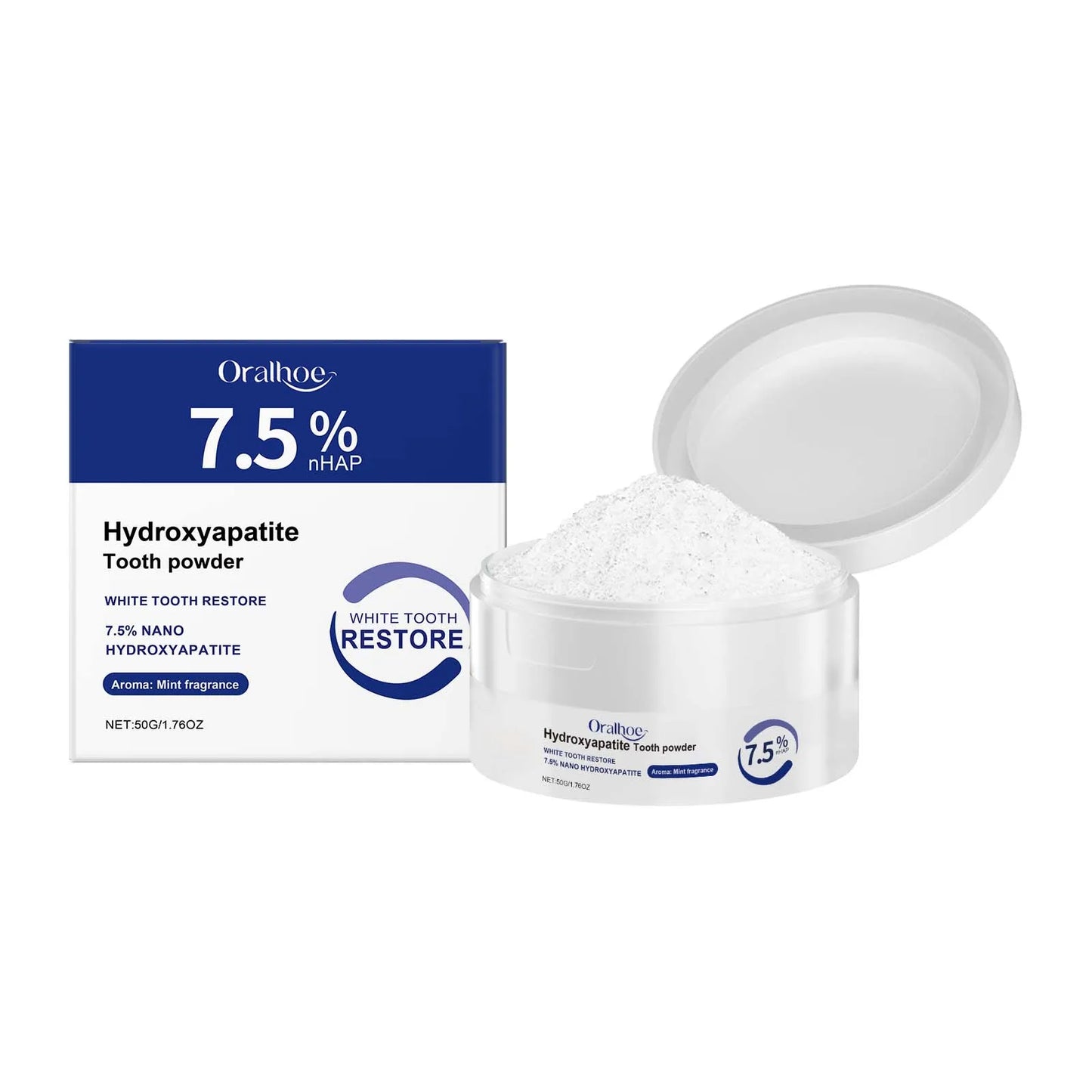 Oralhoe Teeth Whitening Powder – Plaque & Stain Removal 50g