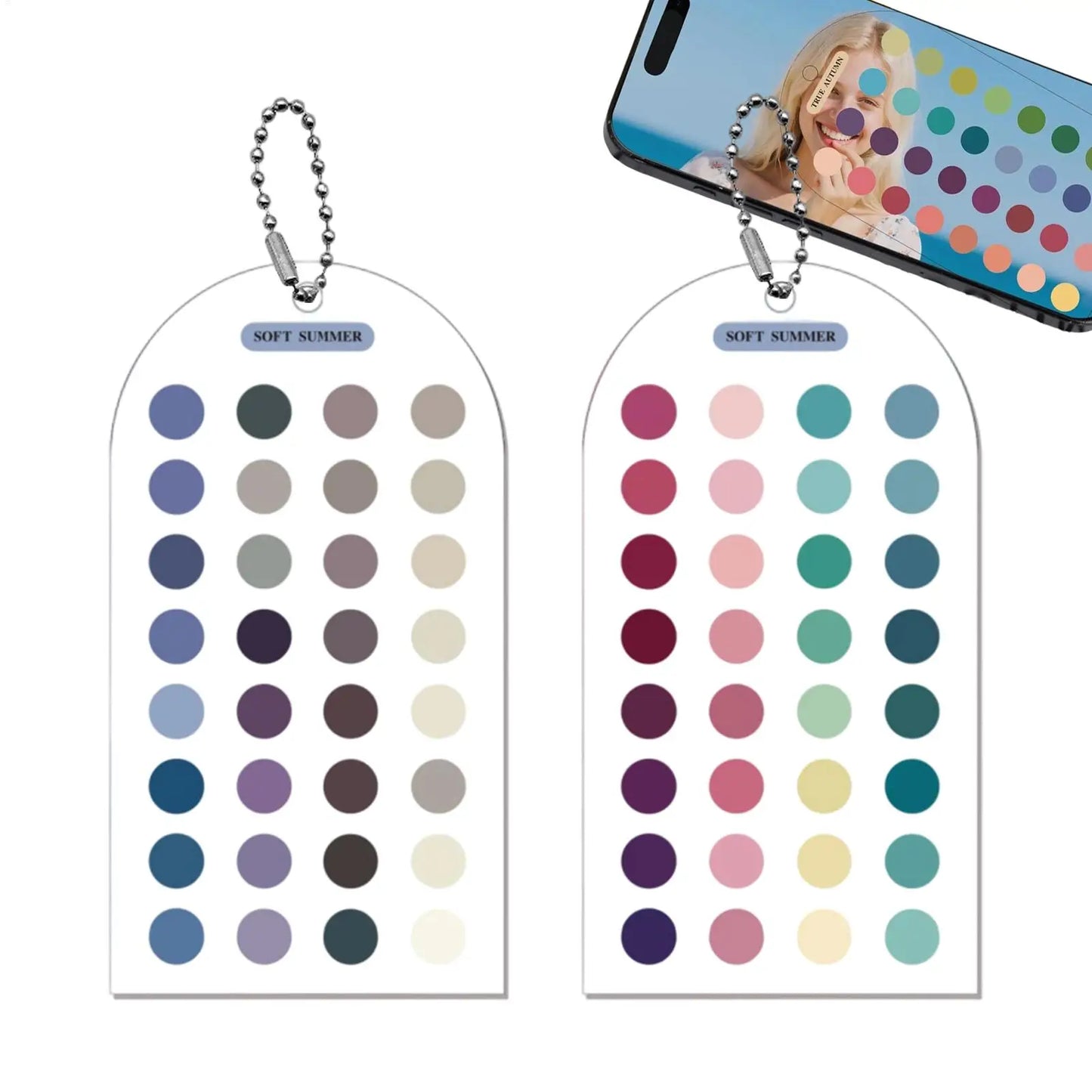 Color Analysis Cards – Double-Sided Acrylic Seasonal Palette 2pc Color Analysis Tool Peaceful Pleasures Health and Wellness