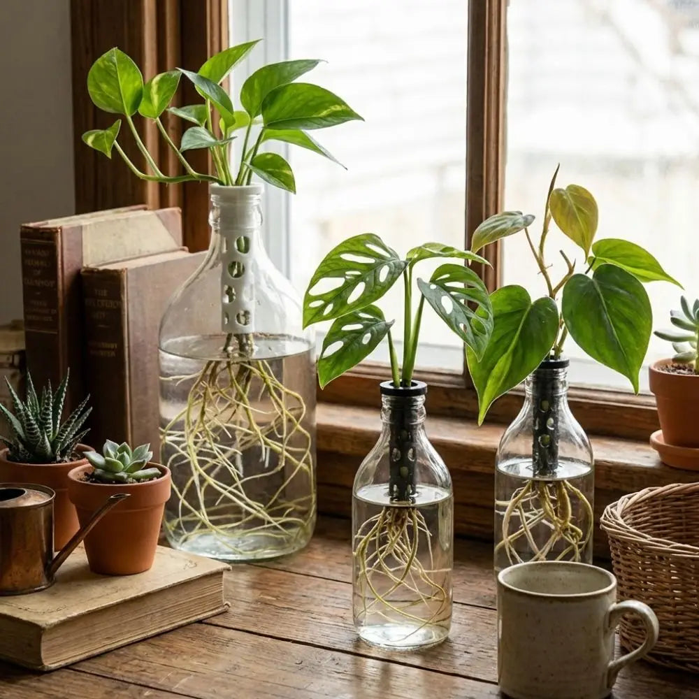 3D Printed Hydroponic Plant Holders | Indoor Basket Stand 2-Pack