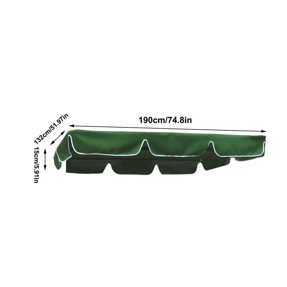 Waterproof UV-Resistant Patio Swing Canopy Replacement Weatherproof Seat Cover Fits Outdoor Swing for Garden Backyard Patio Deck Peaceful Pleasures Health and Wellness 190x132x15CM