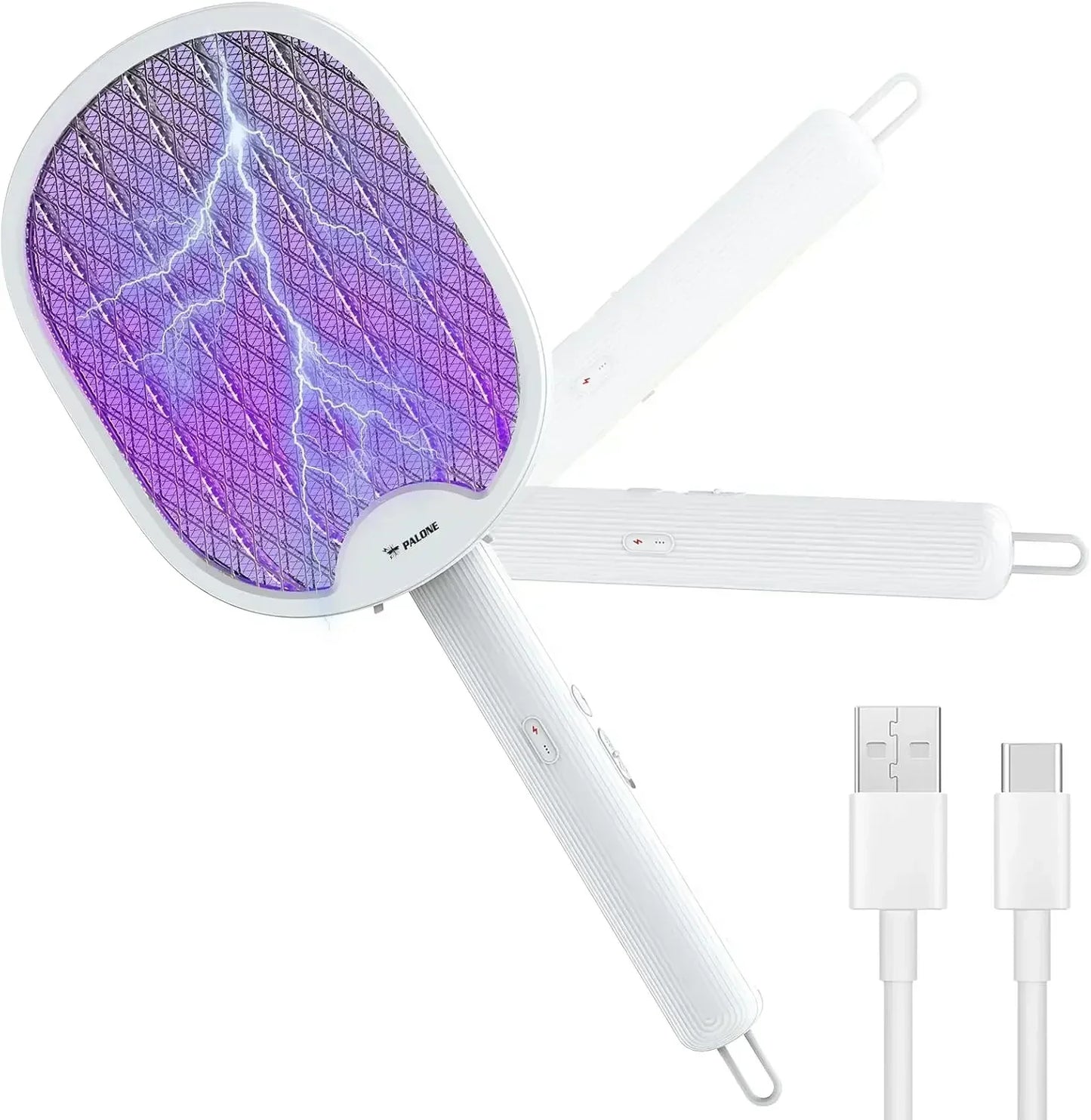 4000V Electric Fly Swatter – Foldable USB Rechargeable Bug Zapper