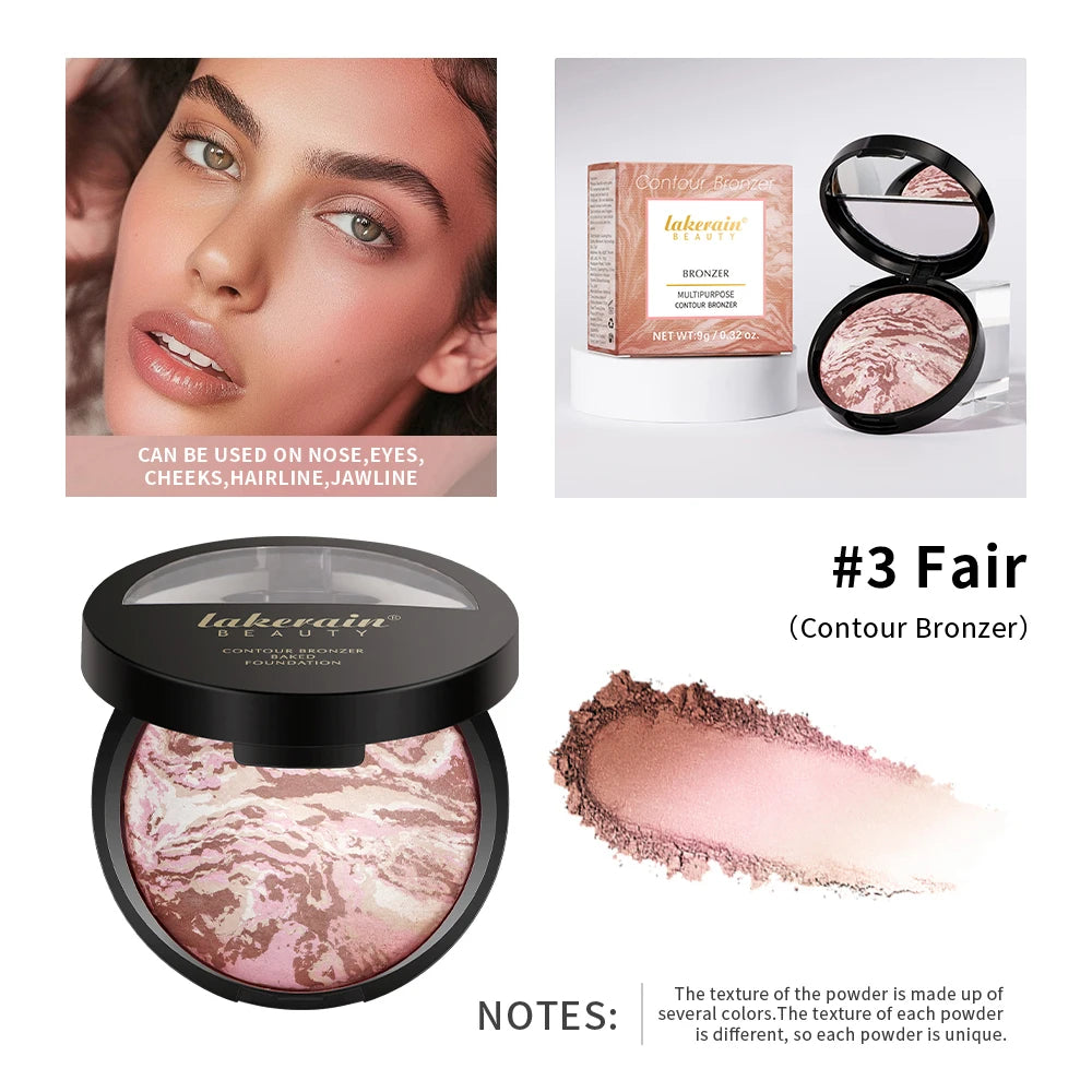 Demi Matte Natural Finish Baked Brighten Color Correcting Powder Foundation Buildable Light to Coverage Oil Control Makeup Peaceful Pleasures Health and Wellness color 3