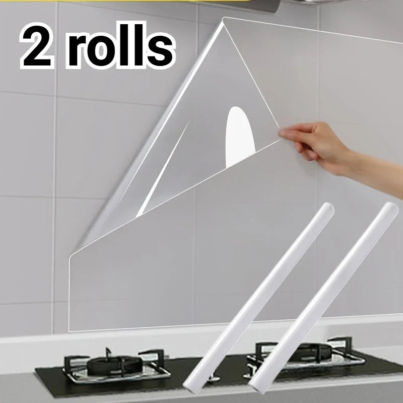 Transparent Wall Protective Film – Oil-Proof & Waterproof, 2 Rolls