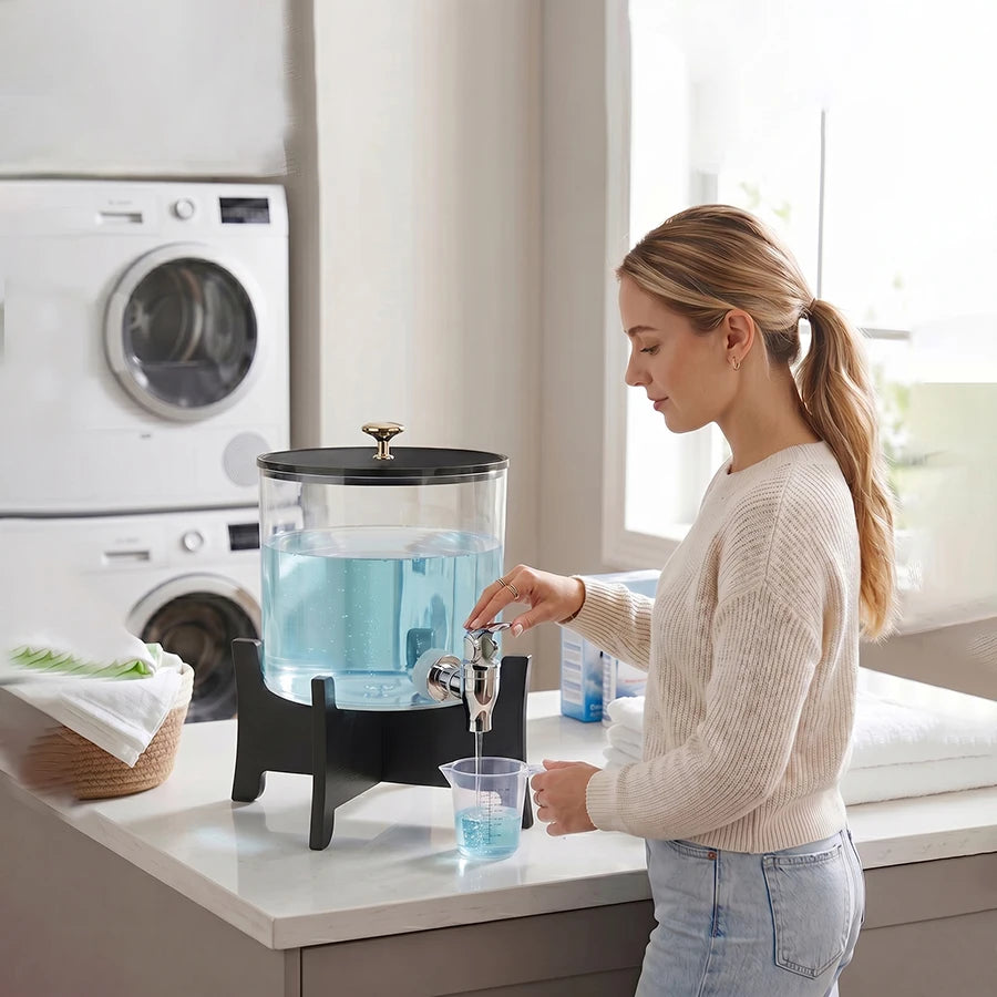 Large Laundry Detergent Dispenser Jar with Measuring Cup – Laundry Room Organizer