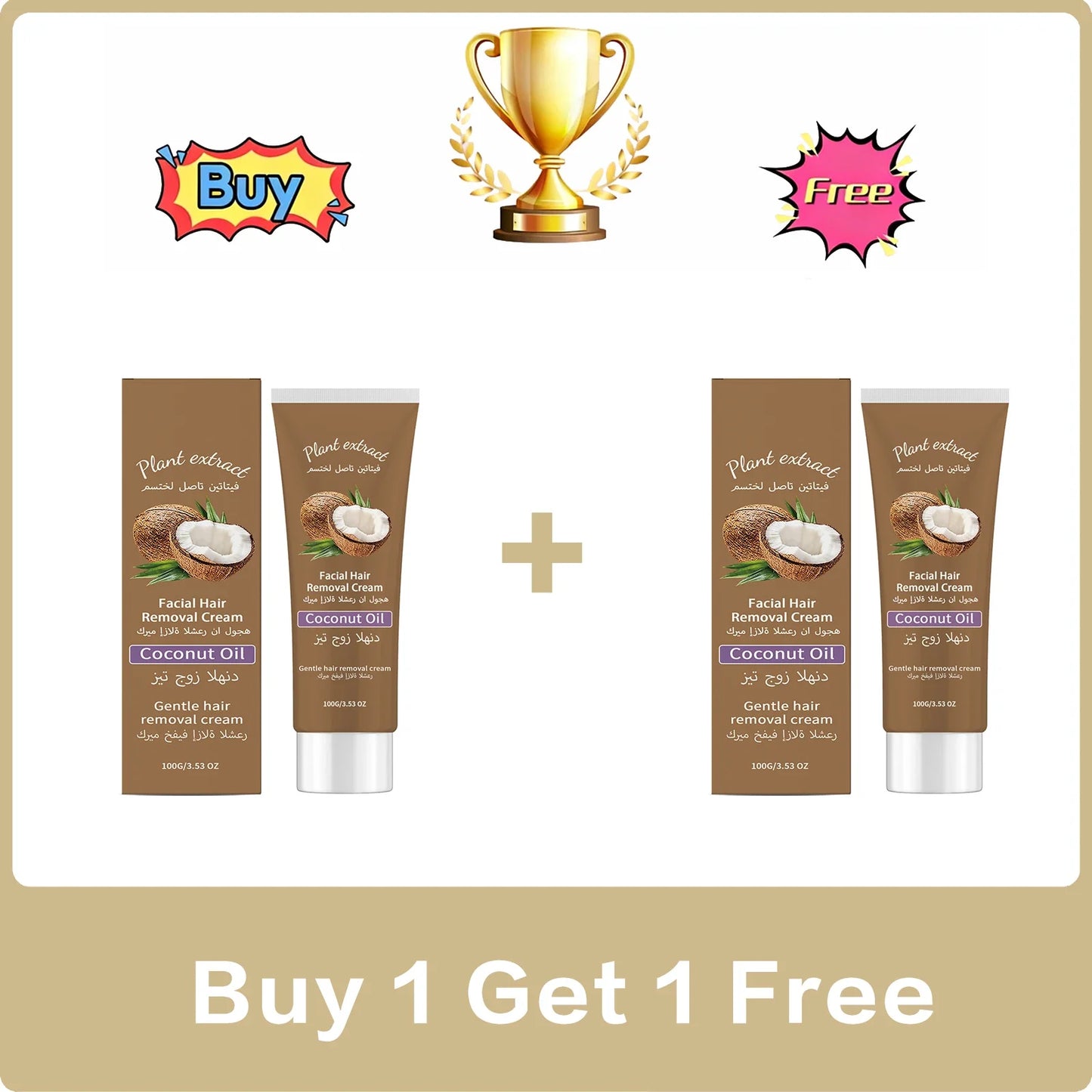 Mild Facial Hair Removal Cream – Smooth Skin, 100g
