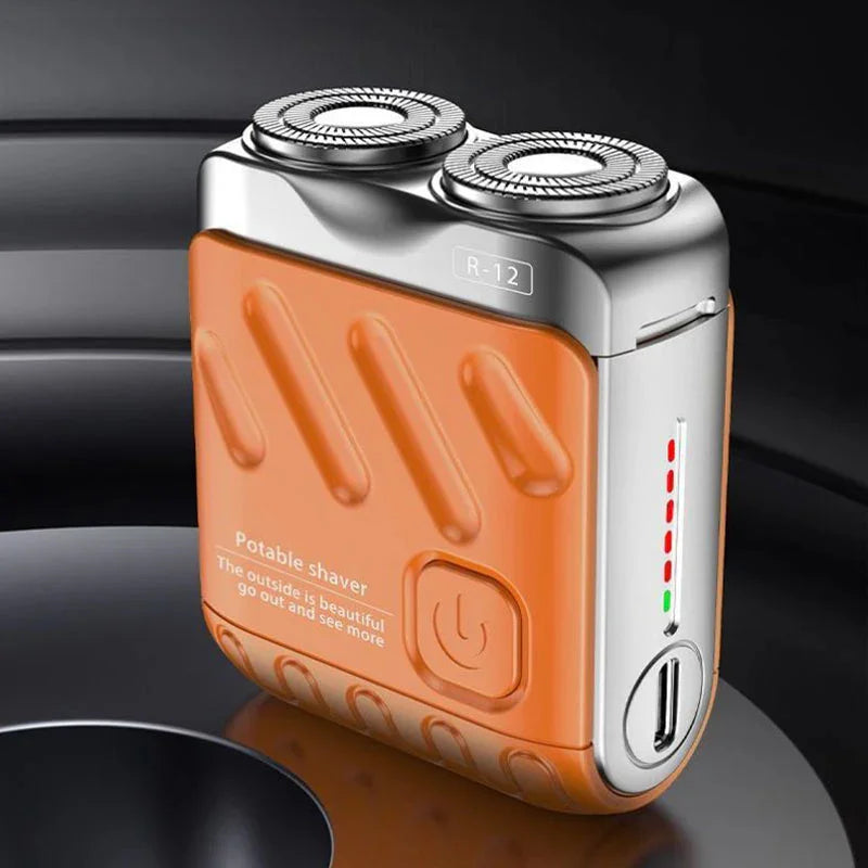 XMSJ Mini Dual Head Rotary Shaver IPX7 Waterproof Type-C Travel Razor