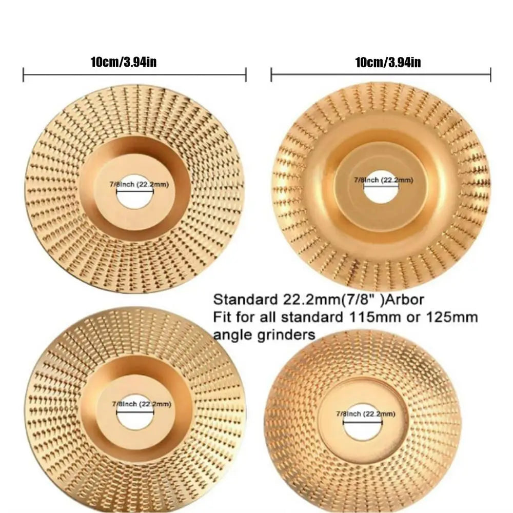 4-Pc Angle Grinder Wood Carving Disc Set – 4/4.5 Inch