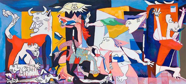 Abstract Wall Art Picture Picasso Famous Painting 《Guernica》Posters Canvas Painting for Modern Living Room Home Office Decor Peaceful Pleasures Health and Wellness 5 20x40cm