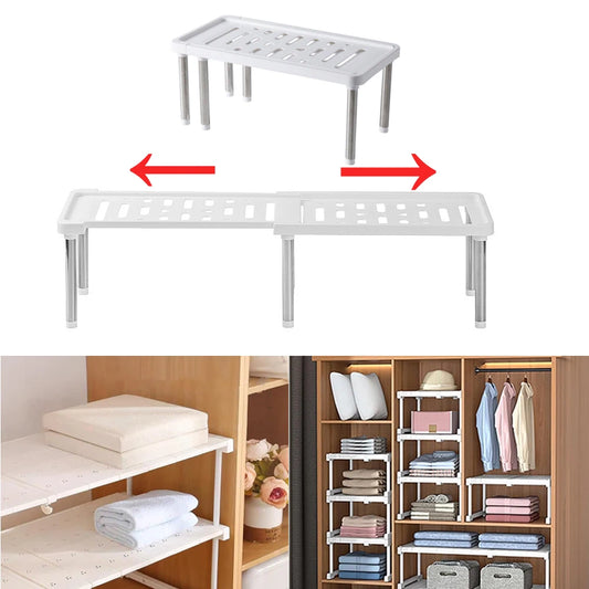 Partition Expandable Closet Rack, Adjustable Cabinet Storage Rack, Wardrobe Shoe Cabinet Organizer, Bathroom Bookshelf Peaceful Pleasures Health and Wellness