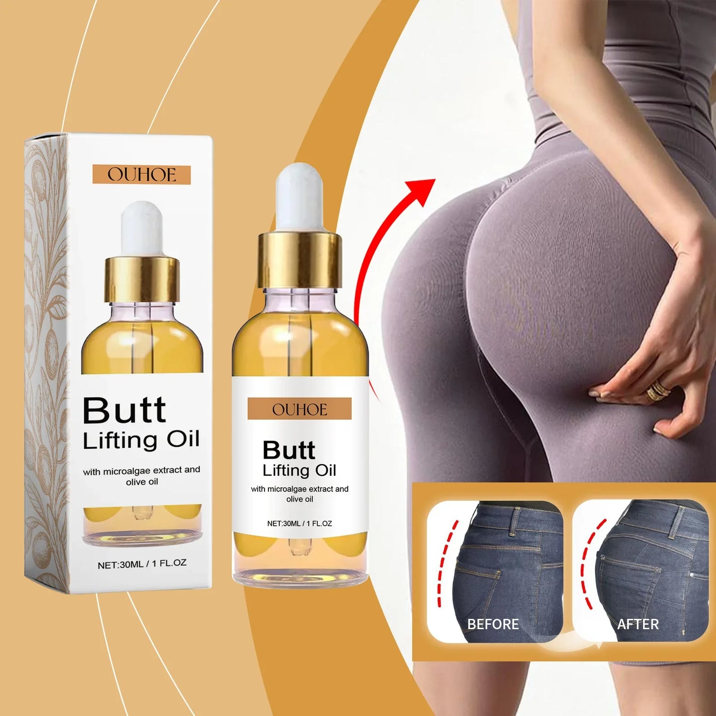 Hip Lifting Firming Body Oil – Natural Plant Massage Oil 30ml