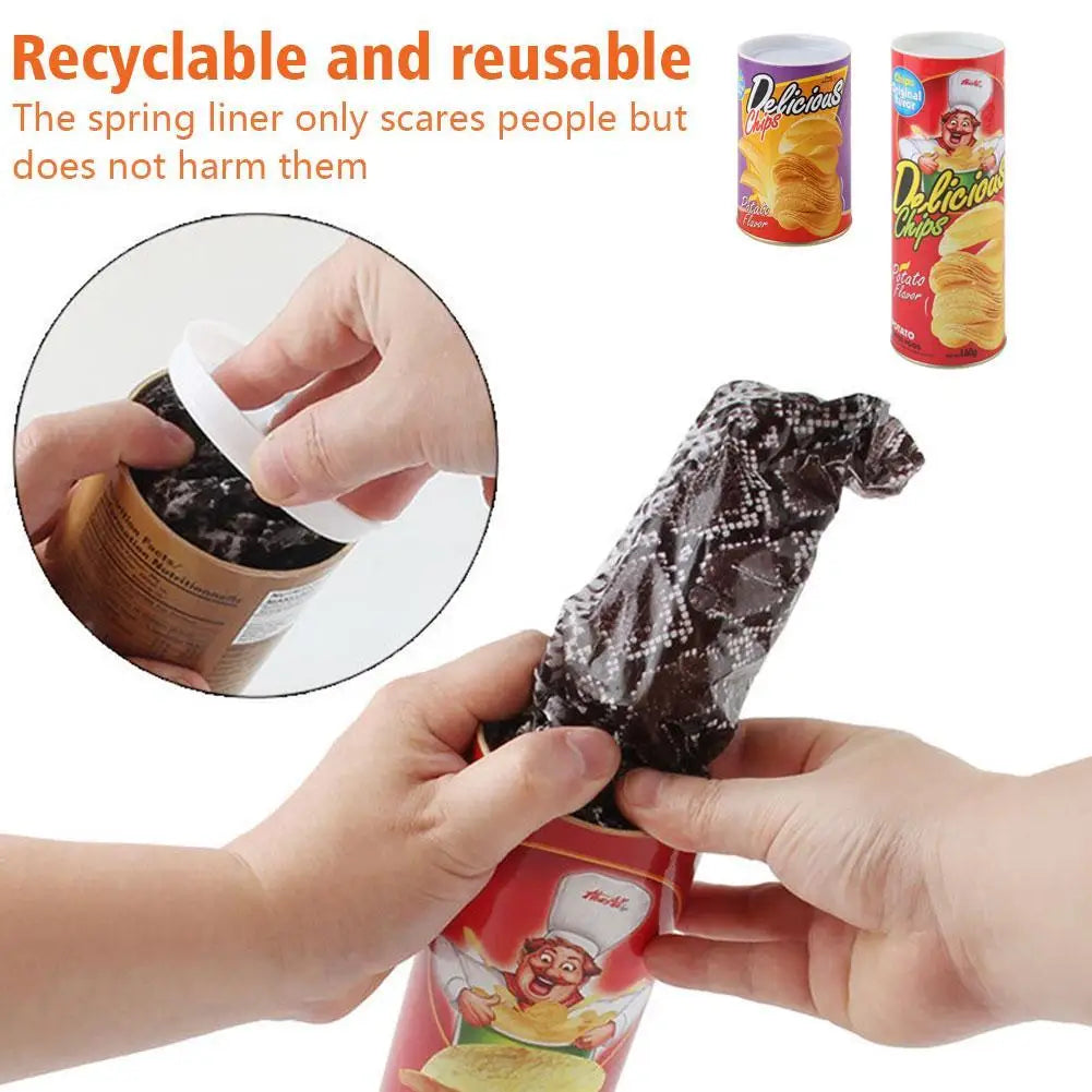 Spring Snake Prank Can Toy – Fake Potato Chip Can Joke for Kids & Parties Peaceful Pleasures Health and Wellness