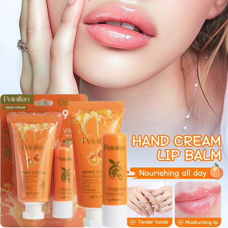 Peinifen Hand Cream & Color-Changing Lip Balm Set – Vitamin E