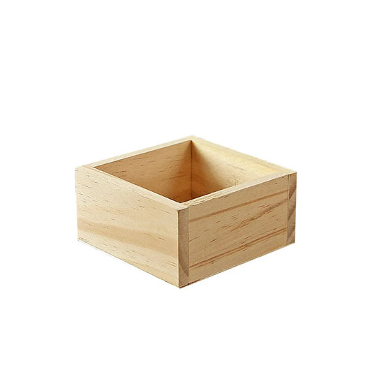 Unfinished Small Wooden Box Square Wooden Box Craft Storage Organizer Box for Art Collectibles Home Decor Desktop Drawer Peaceful Pleasures Health and Wellness Multicolor