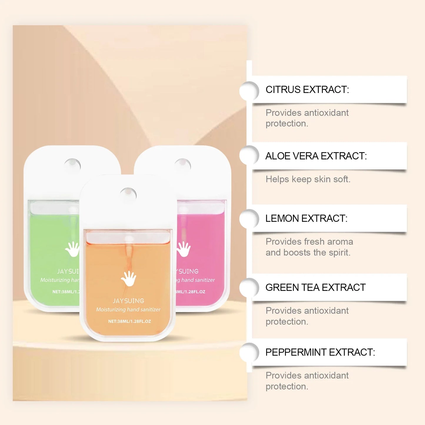 Jaysuing Hand Sanitizer Spray Lasting Fragrance Gentle Cleaning Does Not Hurt Hands Keep Clean Portable Citrus Hand Sanitizer Peaceful Pleasures Health and Wellness