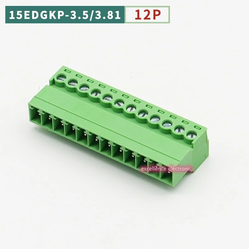 10PCS 15EDGKP 3.81mm/3.5mm Welding Free Aerial Docking Plug-in Terminal Block Female Socket 2P 3P 4P-12P 3.5/3.81 Pitch Peaceful Pleasures Health and Wellness 12P 3.81mm