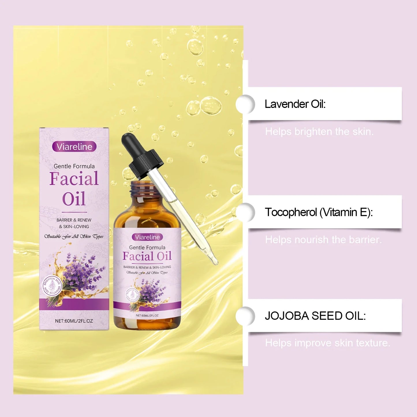 Viareline Lavender Facial Oil – Moisturizing & Radiance-Boosting