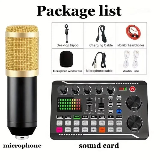 AyeBeau F988 Condenser Mic & Bluetooth Sound Mixer Card Condenser Microphone Kit Oasis Select