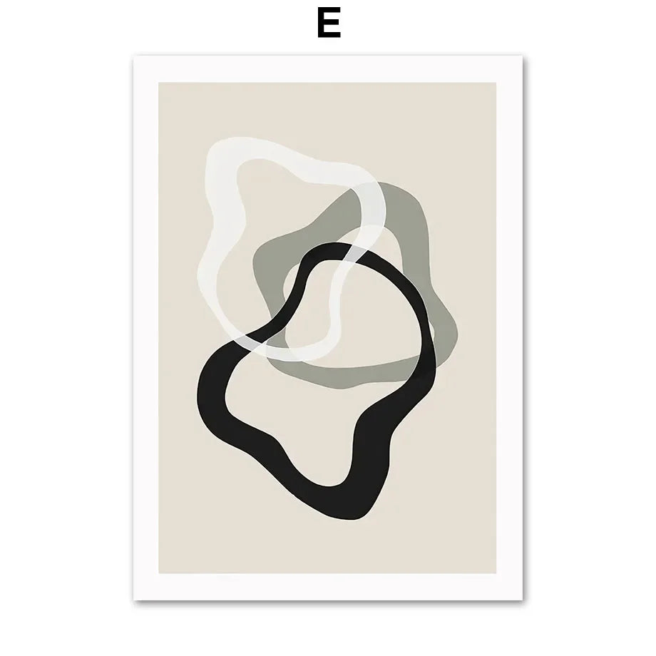 Botanical Leaf & Flower Geometry Canvas Wall Art | Minimalist Print