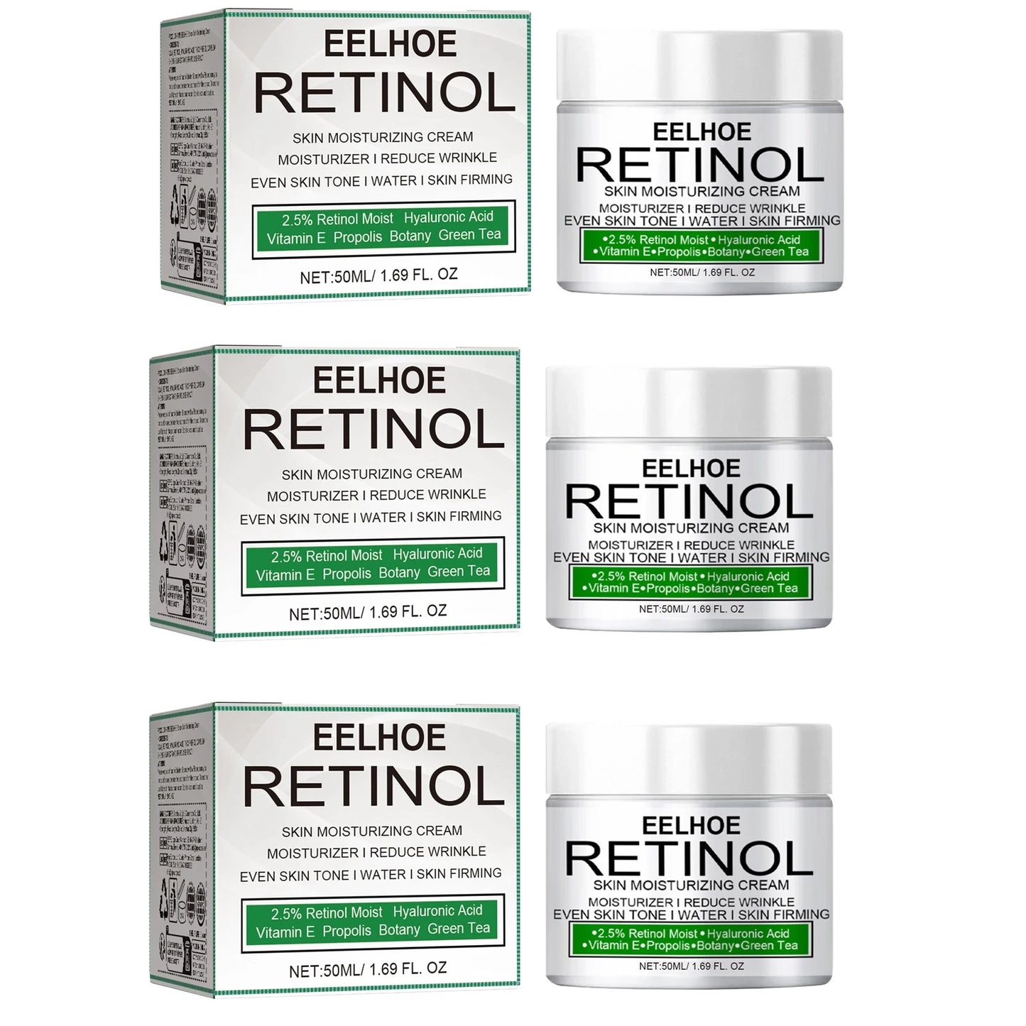 EELHOE Retinol Body Cream – Anti-Aging, Whitening & Firming Retinol Body Cream Peaceful Pleasures Health and Wellness 3 X 50ml Boxed
