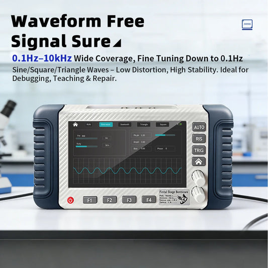JD-6855B 3-in-1 Handheld Oscilloscope Multimeter DDS Signal Generator Dual Channel 100MHz 1GSa/s Sampling Rate Peaceful Pleasures Health and Wellness