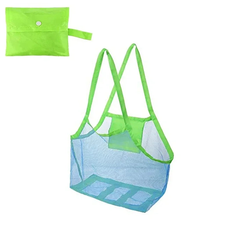 Large Mesh Beach Bag – Sand-Away Foldable Toy Tote