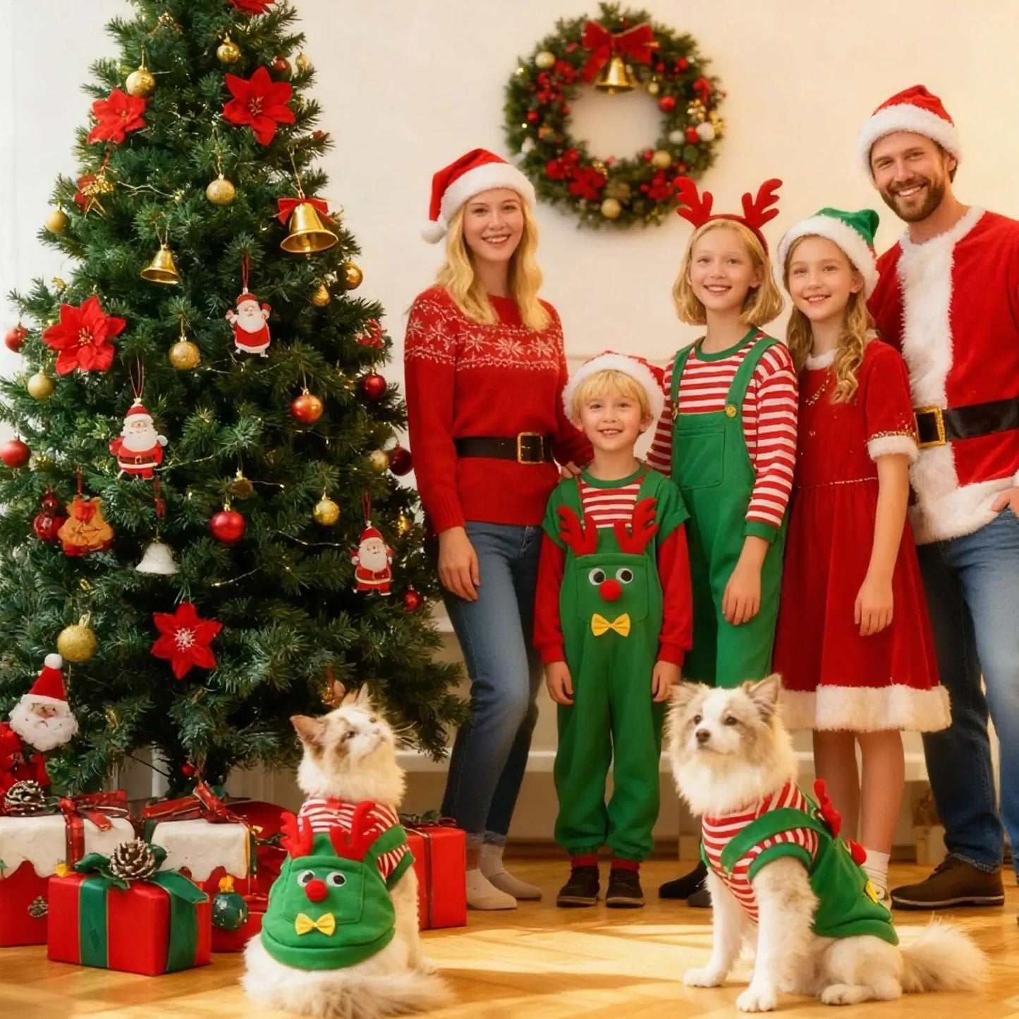 Christmas Reindeer Pet Costume for Dogs & Cats | Holiday Outfit