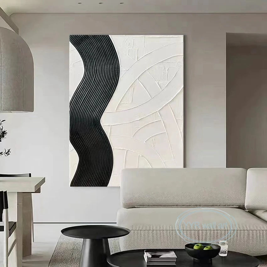 Stripe Texture Decor Oil Painting Modern Abstract Handmade Wall Art Canvas Mural Living Room Bedroom Porch Hotel Hanging Picture Peaceful Pleasures Health and Wellness