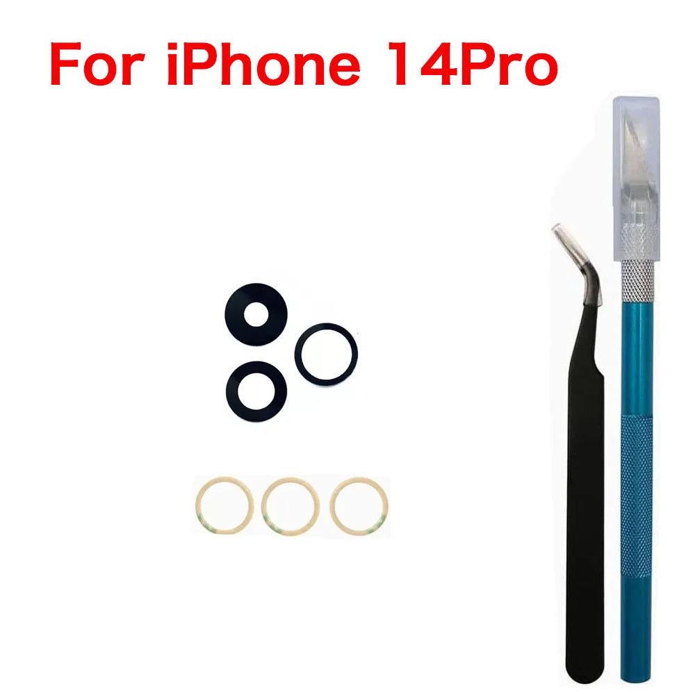 iPhone Camera Lens Glass Replacement Kit + Tool + 3M Adhesive