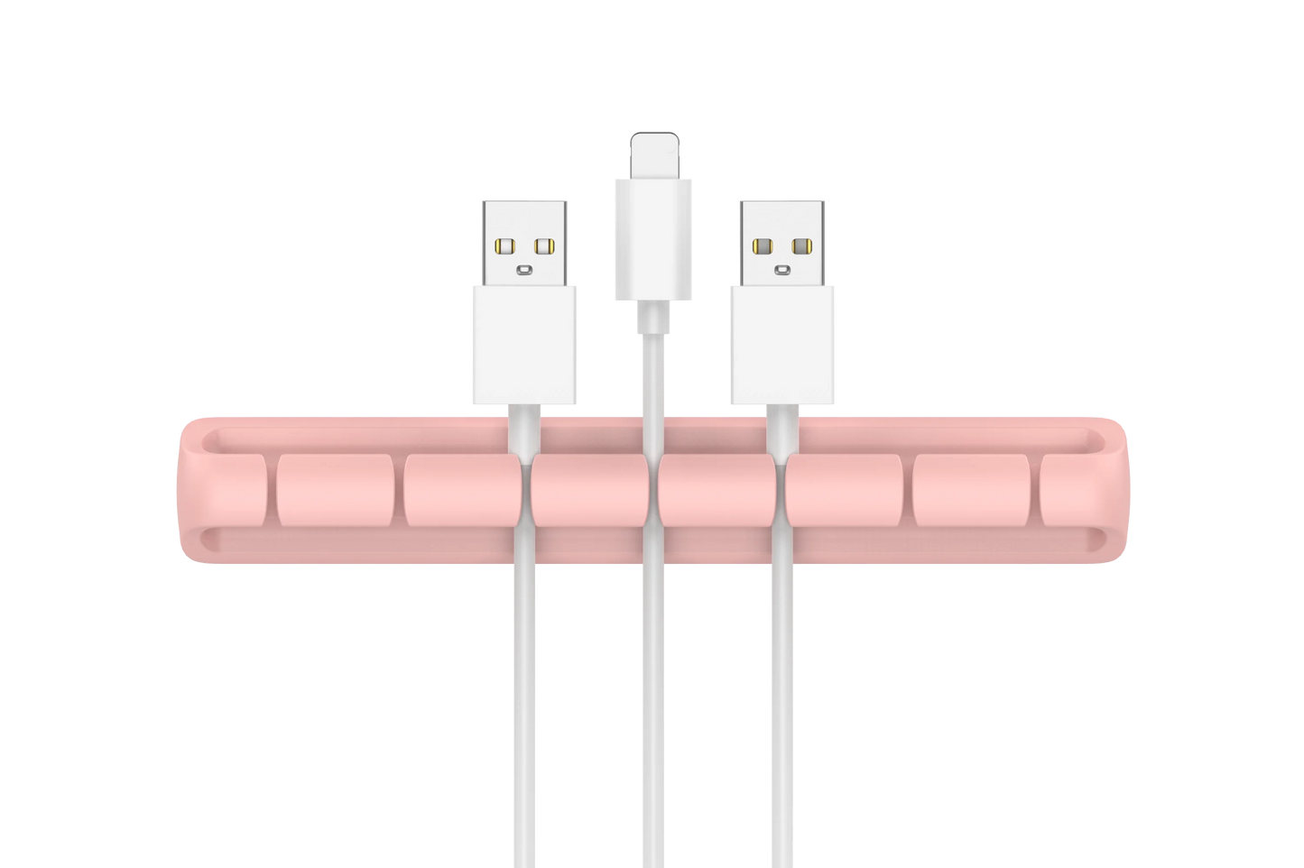 Adhesive Cable Clips Cord Organizer | 2–7 Slot Silicone Peaceful Pleasures Health and Wellness Pink 7 Hole