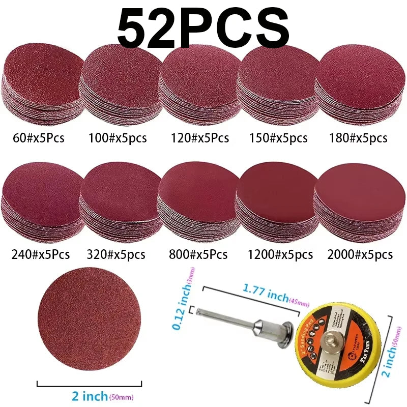 52- Sanding Discs Pad Drill Grinder Rotary Tools Backer Plate