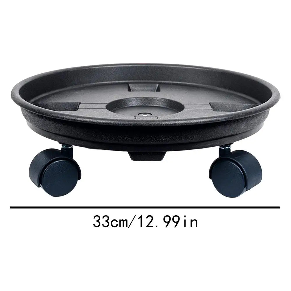 Rolling Plant Stand with Wheels – Heavy Duty Round Pot Tray