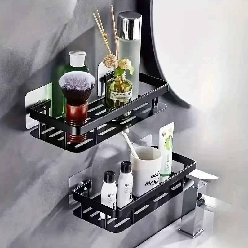 No-Drill Aluminum Wall Shelf – Bathroom & Kitchen Organizer Wall Mounted Shelf Peaceful Pleasures Health and Wellness