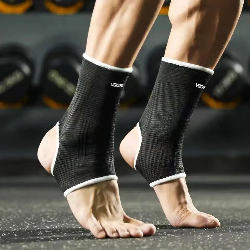 1 Pair One Size Elastic Breathable Ankle Support Sleves for Running Basketball Cycling Peaceful Pleasures Health and Wellness Black one size