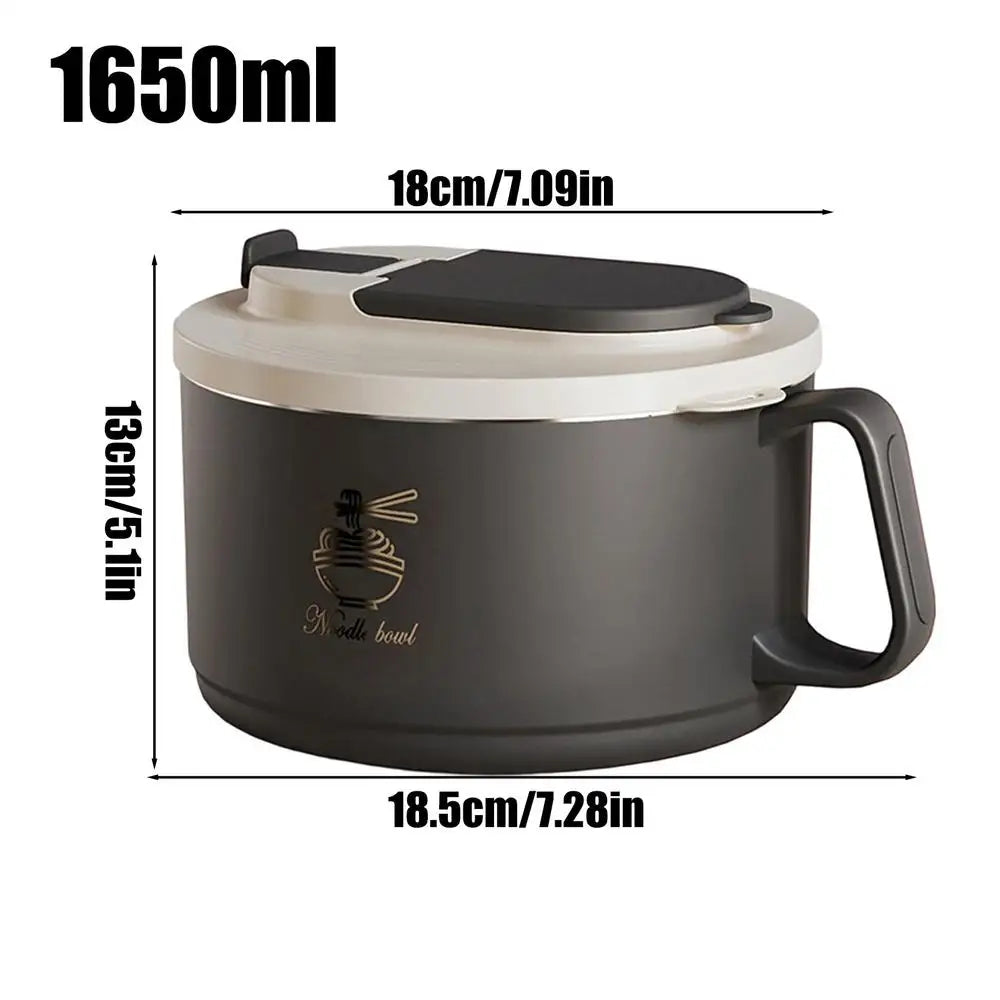 1650ml Stainless Steel Soup Bowl | Leakproof Lunch Container