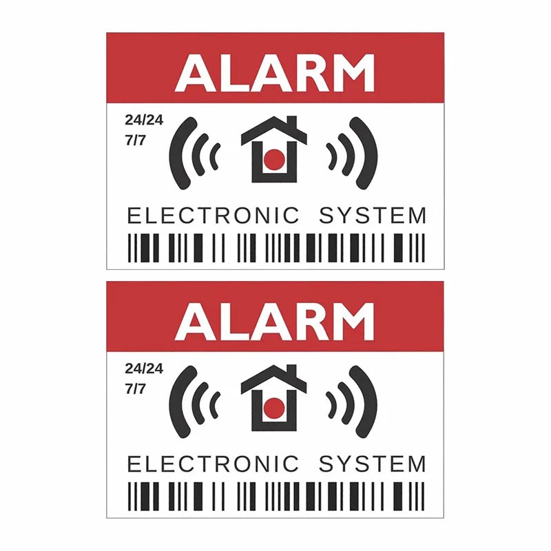 3"*2" 2PCs Intruder Alarm Warning Security Stickers, Vinyl Decals Peaceful Pleasures Health and Wellness Default Title