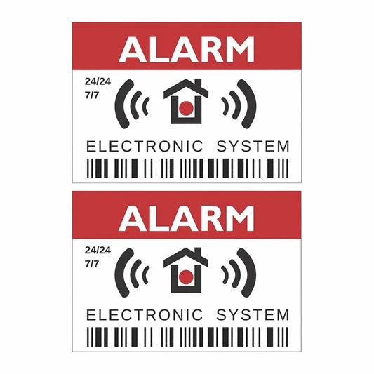 3"*2" 2PCs Intruder Alarm Warning Security Stickers, Vinyl Decals Peaceful Pleasures Health and Wellness Default Title