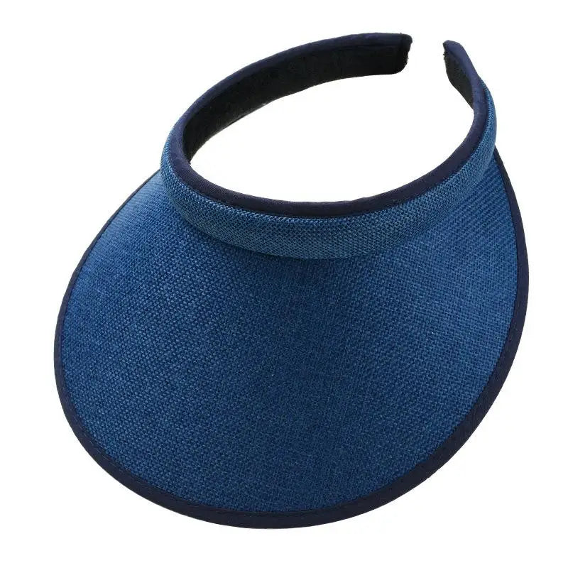Women's Straw Sun Visor Hat – UV Protection Adjustable Beach Cap