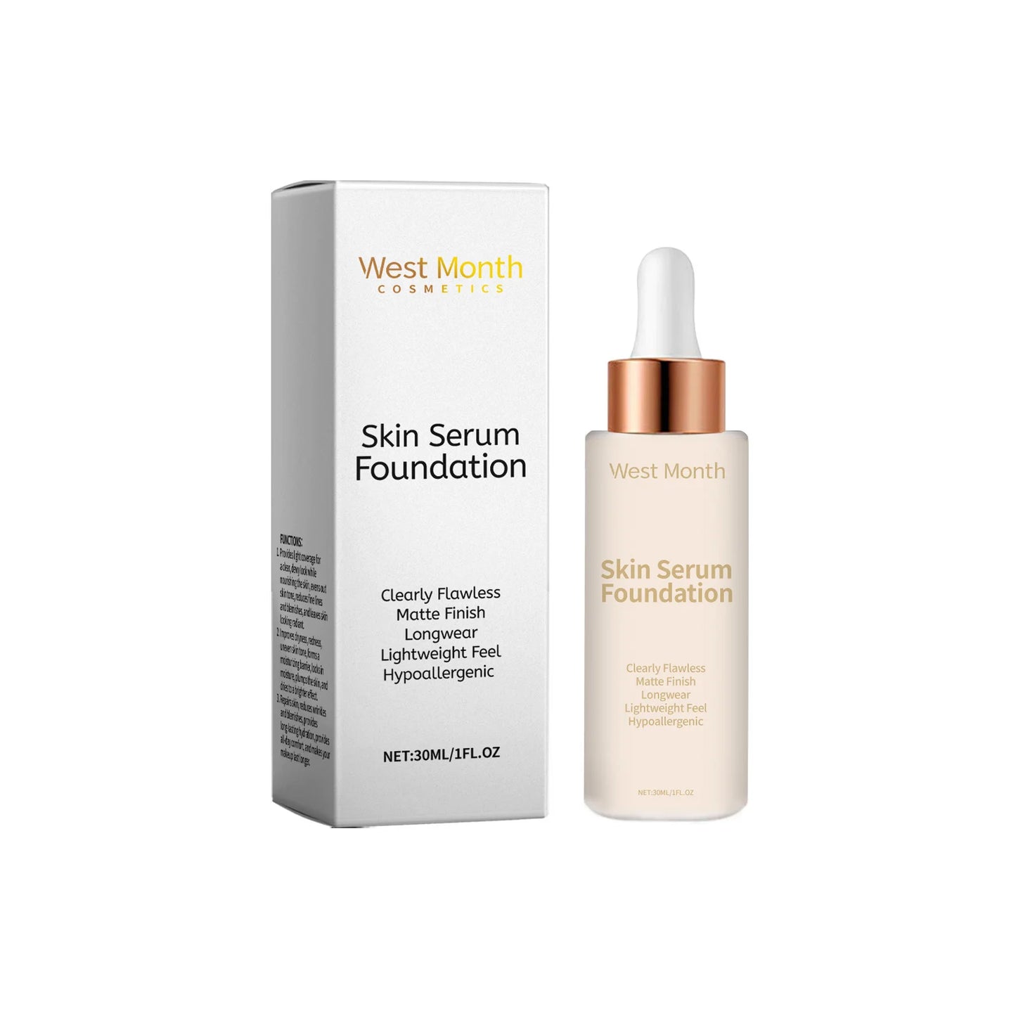 WEST MONTH Moisturizing Liquid Foundation – Waterproof 30ml