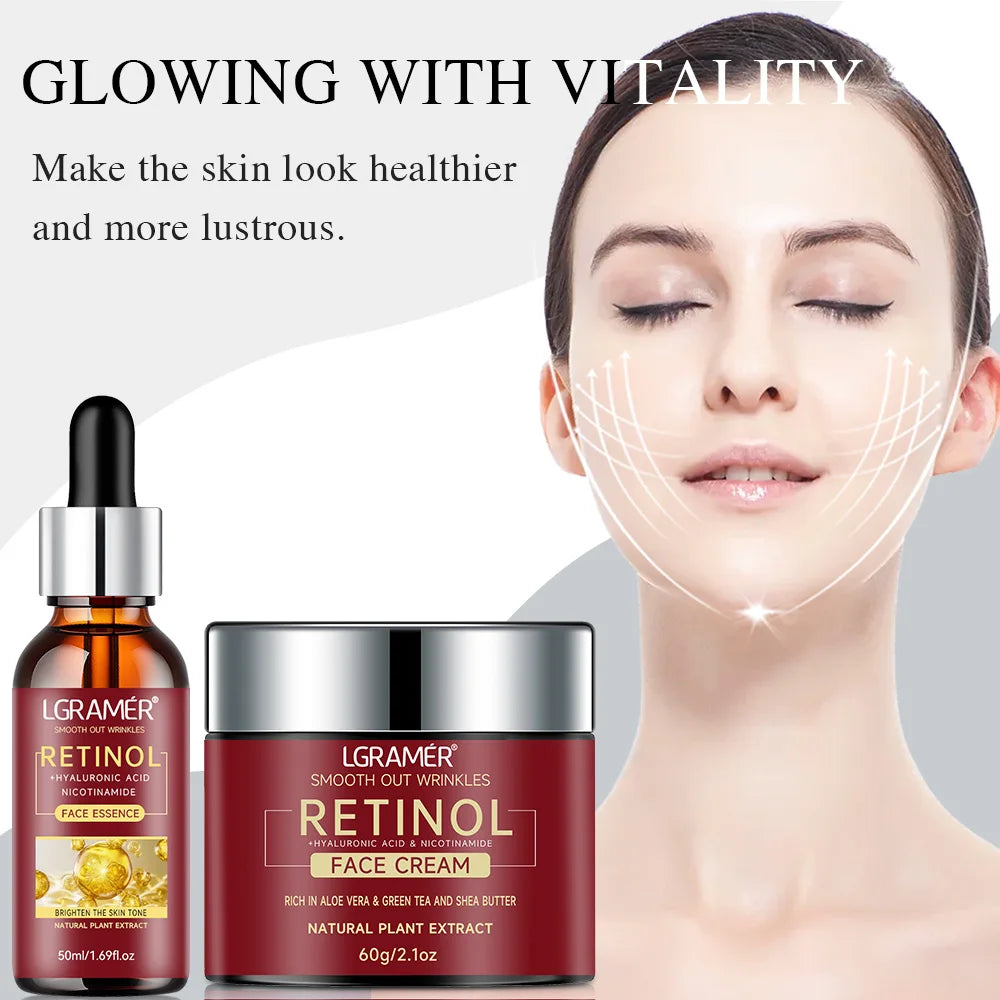 Retinol Serum Combo Face Cream Lifting Firming Repairing Moisturizing Nourishing Cream Brightening Skin Younger Face Skin Care Peaceful Pleasures Health and Wellness
