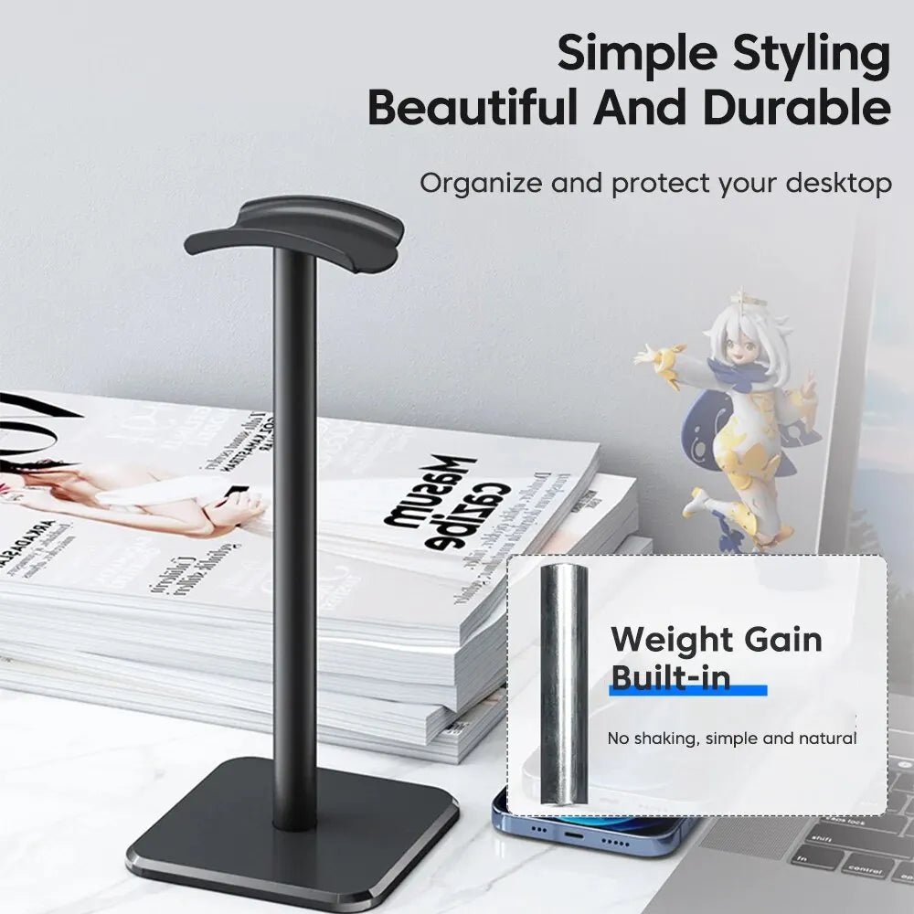 Desktop Headphone Stand – Anti-Slip Aluminum Headset Holder Peaceful Pleasures Health and Wellness