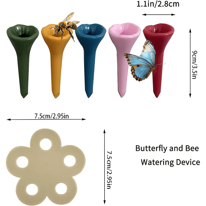 Flower Shape Bee Drinking Fountain | Resin Bee Water Feeder