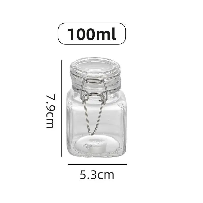Glass Airtight Storage Jars 50/100ml – Wide Mouth Kitchen Jars