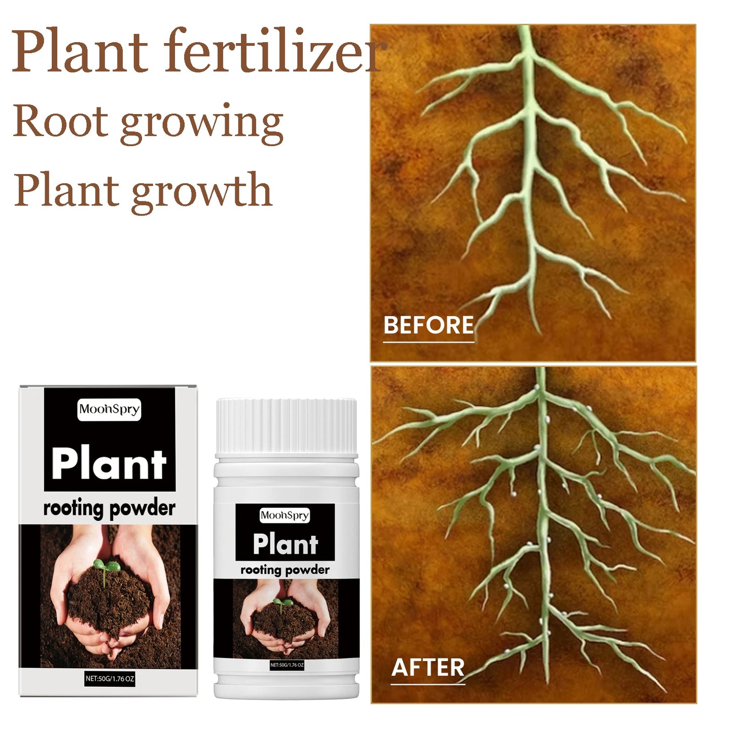 Moonspry Plant Rooting Powder | Root Growth Booster 50ml