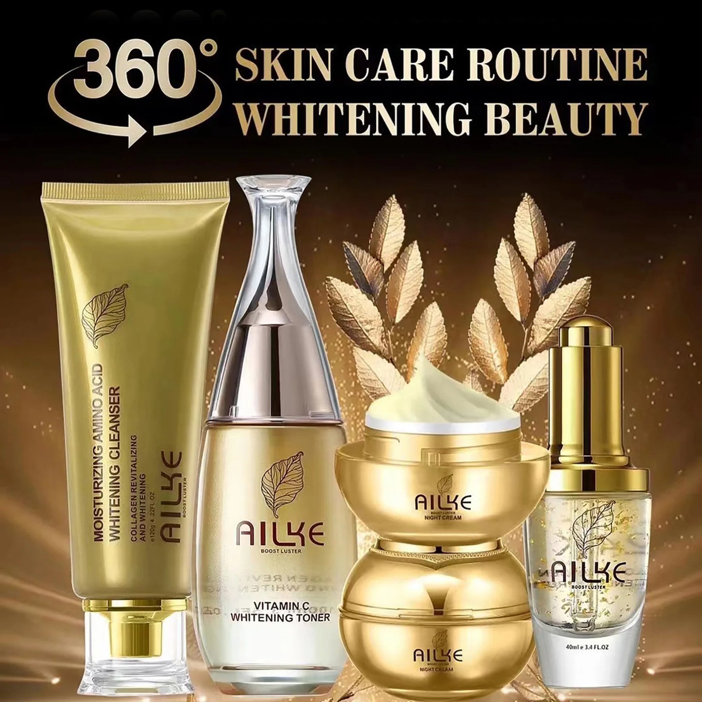 AILKE 24K Gold Collagen Brightening Face Cream Set | 5-Piece