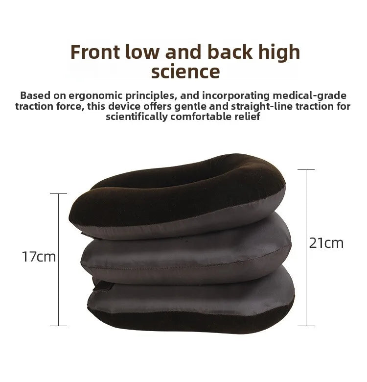 U Neck Pillow Air Inflatable Pillow Cervical Brace Neck Shoulder Pain Relax Support Massager Pillow Air Cushion Traction Soft Peaceful Pleasures Health and Wellness