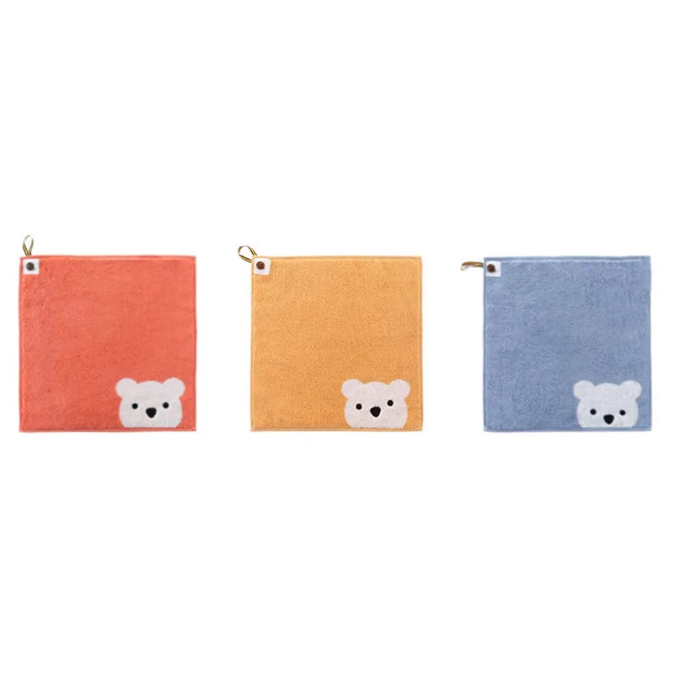 Baby Cotton Hangable Face Towel – Cartoon Bear 30x30cm