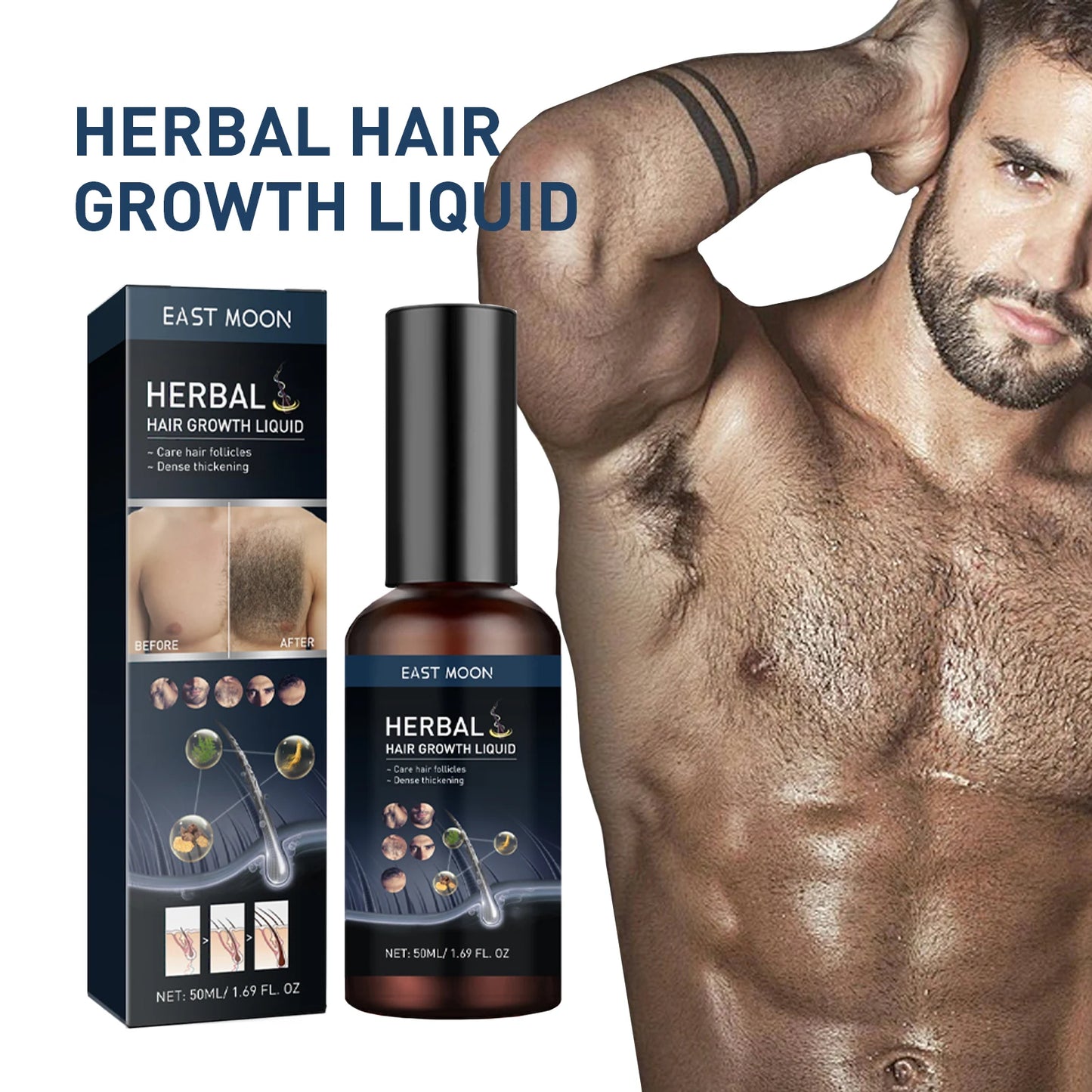 Men's Beard & Hair Growth Essential Oil – 50ml Nourishing Treatment