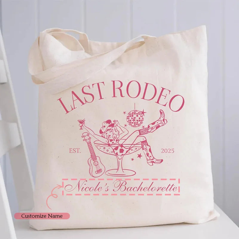 Personalized Last Rodeo Bachelorette Tote Bag | Custom Name Personalized Tote Bag Peaceful Pleasures Health and Wellness custom A 34x42cm