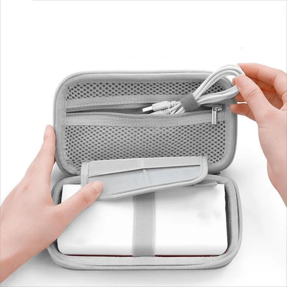 Hard EVA Power Bank Storage Bag Large Capacity Dust Proof Cable Organizer Pouch Shockproof Multi-Function Peaceful Pleasures Health and Wellness
